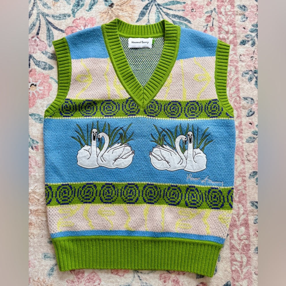 House of Sunny Swan Lake Knitted Vest US size 6